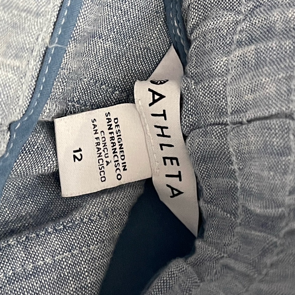 NWOT Athleta Light Blue Linen-Blend Drawstring Pants Sz 12 - Picture 11 of 12